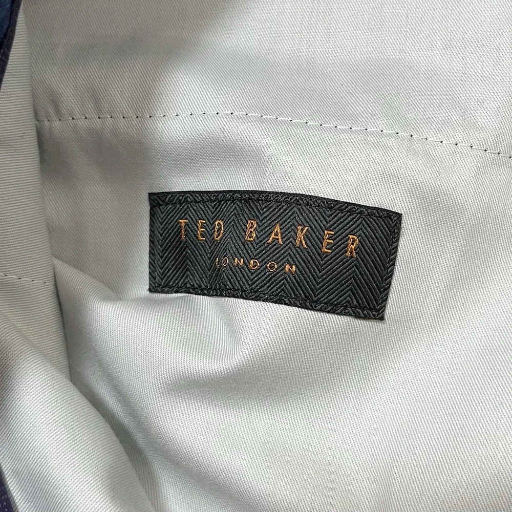 Ted Baker London Mens Roger Slim Fit Wool Blend Pants Size 38 Navy‎ Trousers NWT
